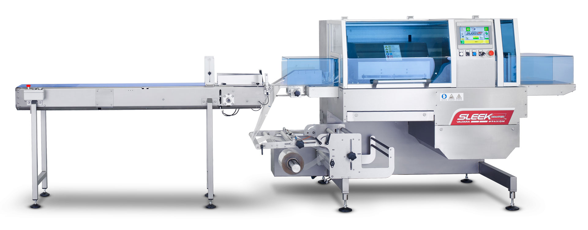 Flow wrapping packaging machine