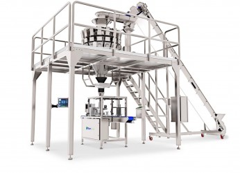 Multi head weighing and container filling system
